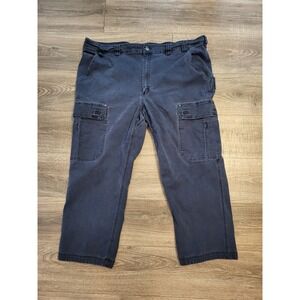 Duluth Trading Flex Fire Hose Carpenter Pants Mens 44 x 26.5 Navy Cargo